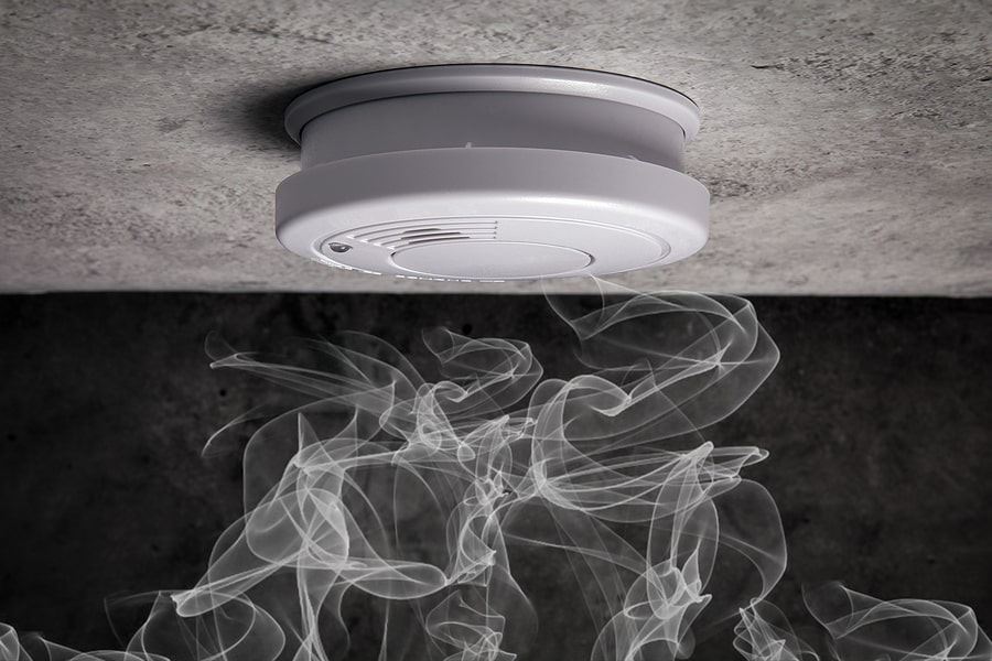 Image of a Smoke Detector Detecting Smoke