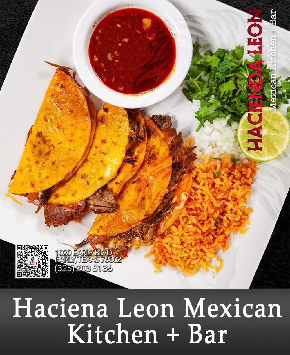 Image of Restaurant Food on a Table with Business Information Below #6