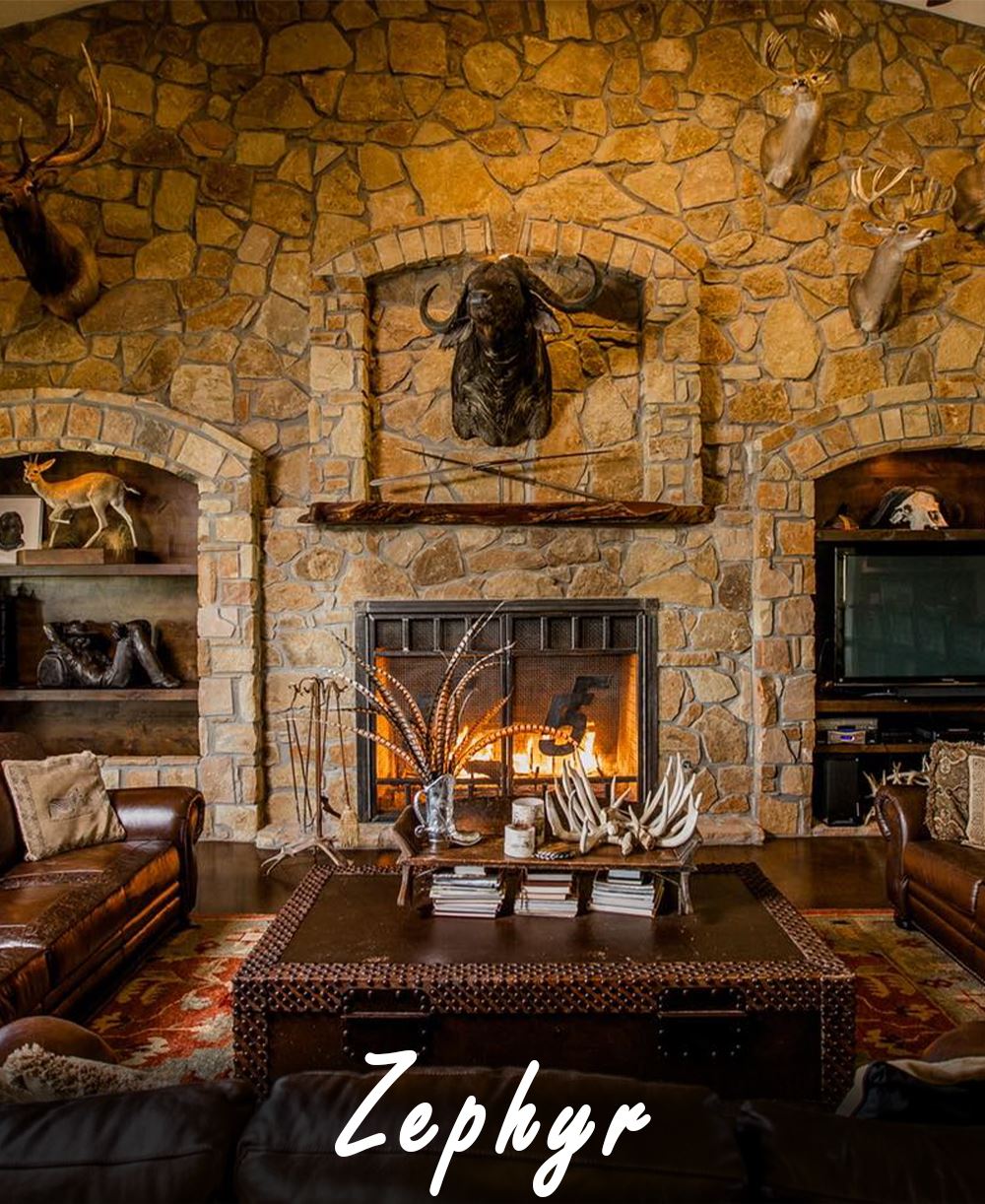 Image of a Fancy and Rustic Fireplace