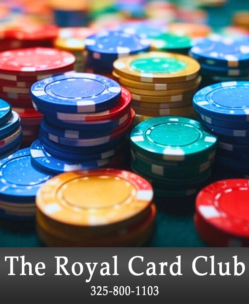 Image of Poker Chips Advertising a Business with Contact Information