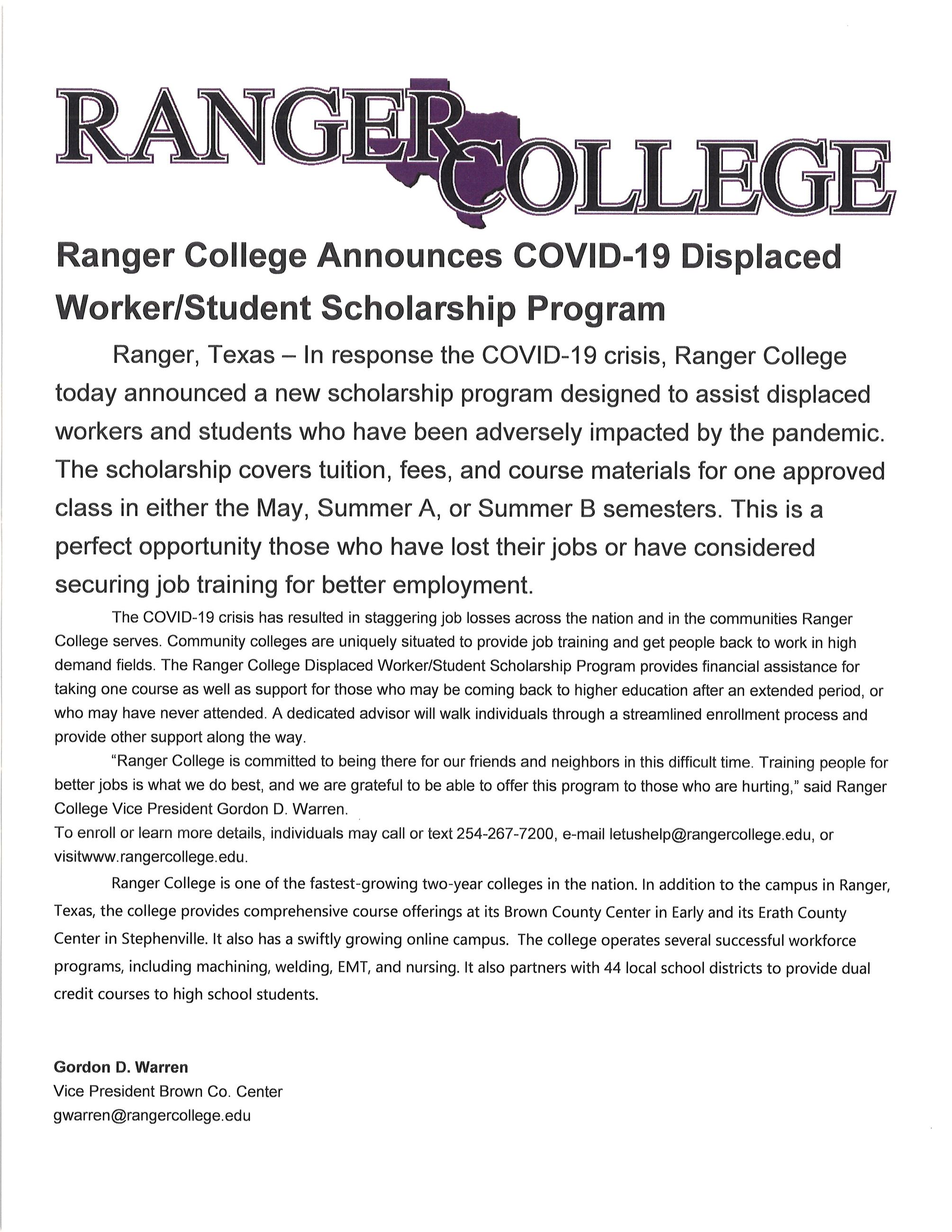 Image of a Free College Tuition Form