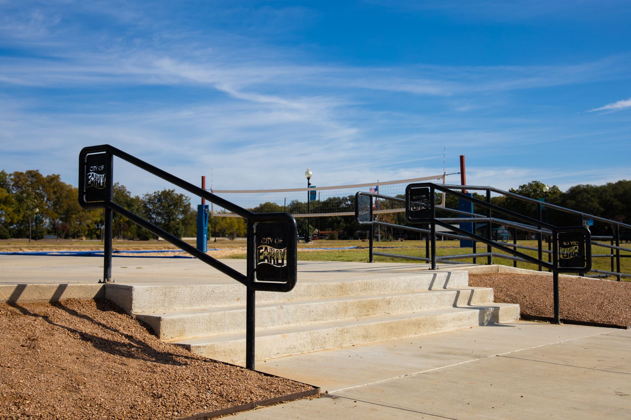 Image of Concrete Steps with Custom City of Early Railings on Either Side