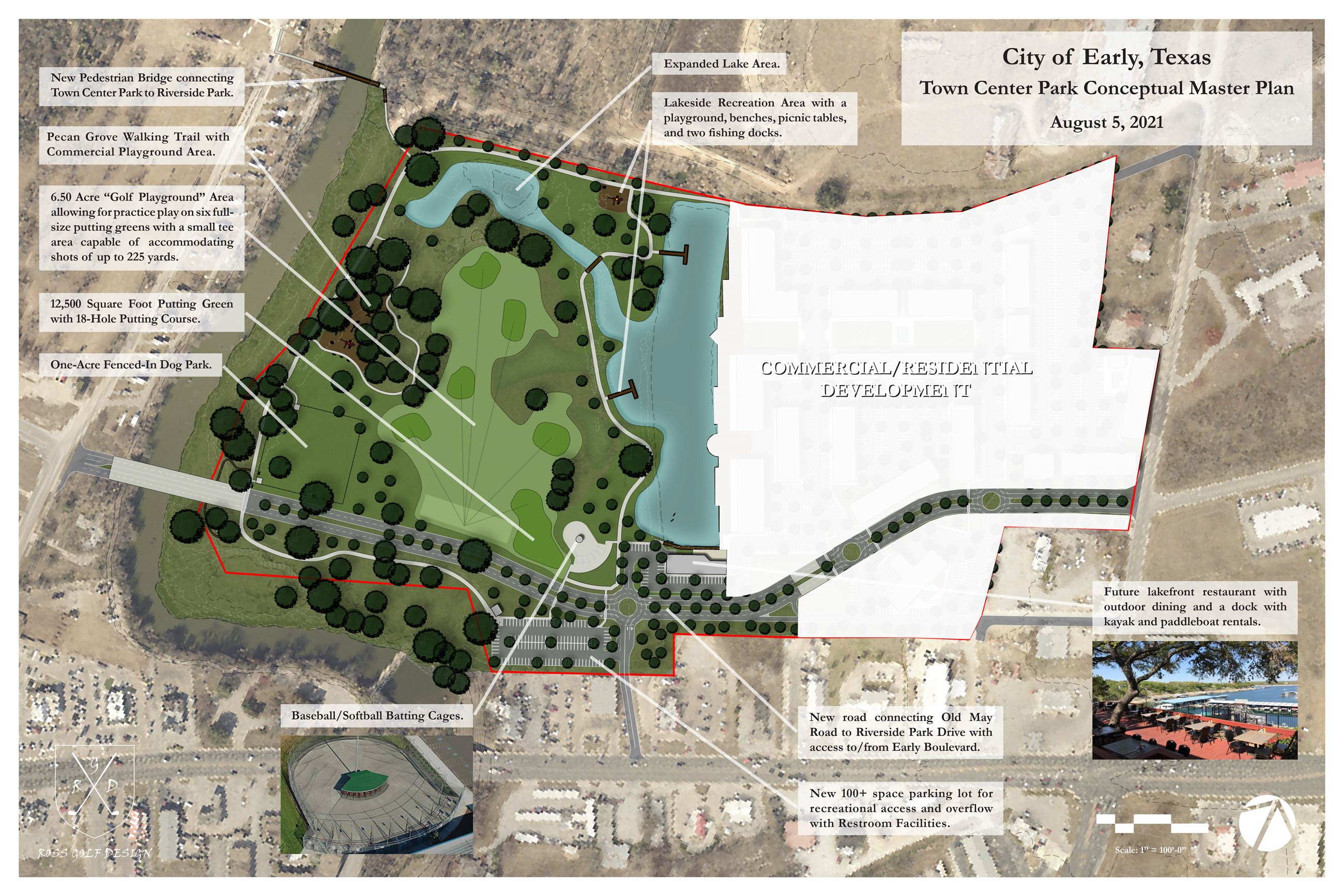 Early Town Center Park Conceptual Master Plan - No Commercial