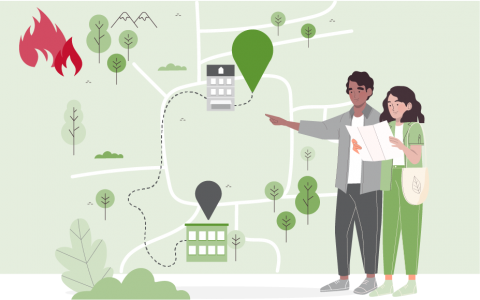 Image of a Wildfire Evacuation Zone Graphic