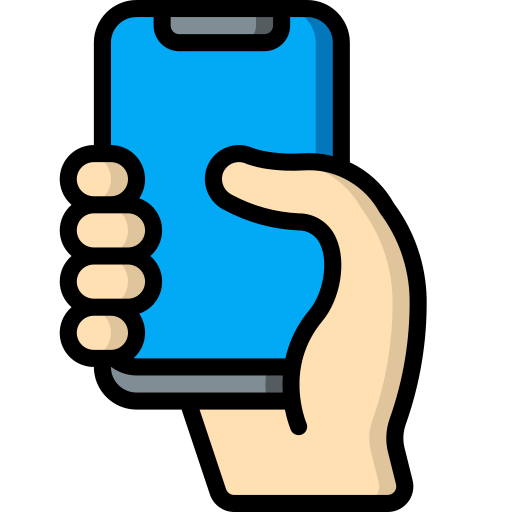 Image of a Hand Holding a Phone Icon